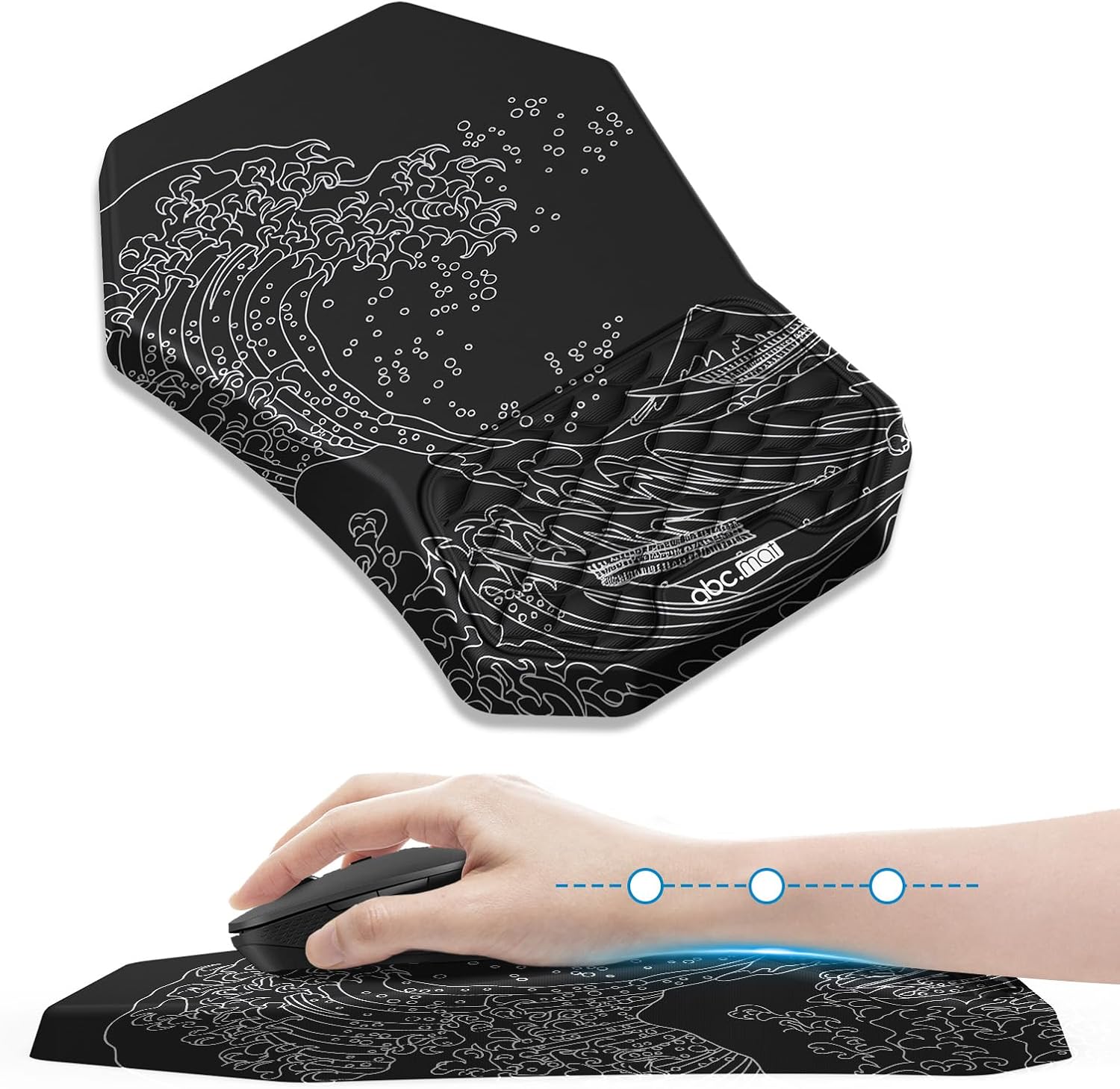Detalle de Ergonomic Mouse Pad with Wrist Rest, Memory Foam