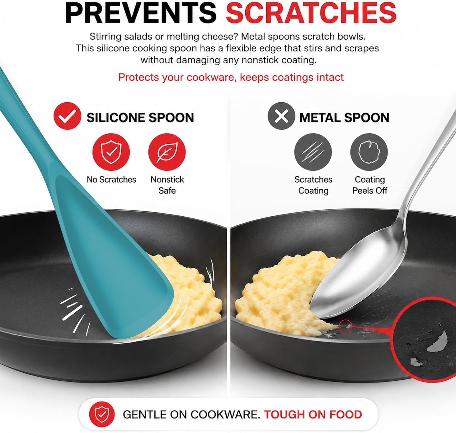 Detalle de Svailse Silicone Spatula Spoon, 12.6-Inch