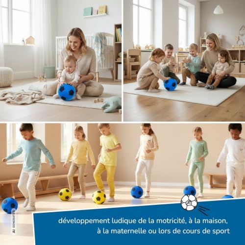 Thumbnail 5 de alldoro Balle en Mousse Bleue Ø 20 cm – Ballon de Foot Souple pour Enfants