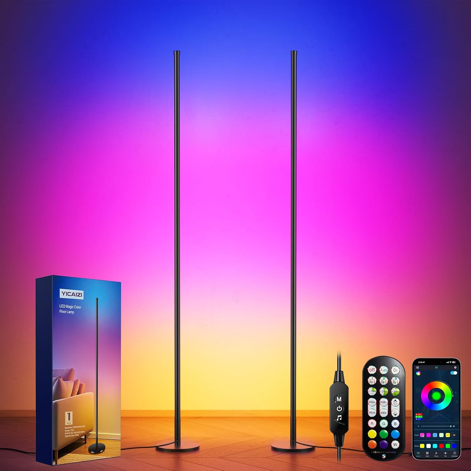 Thumbnail 6 de YICAIZI Lámpara LED Regulable RGB 160 cm