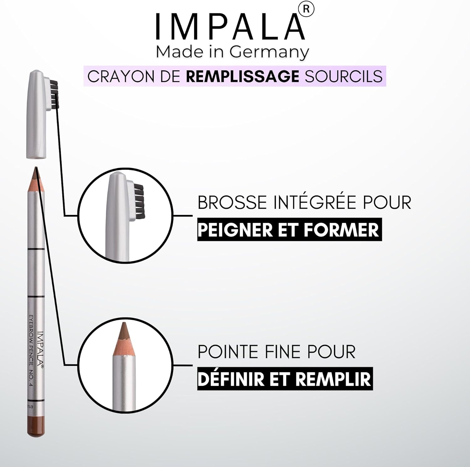 Detalle de Impala Crayon à Sourcils avec Brosse – Couleur 04 Cannelle