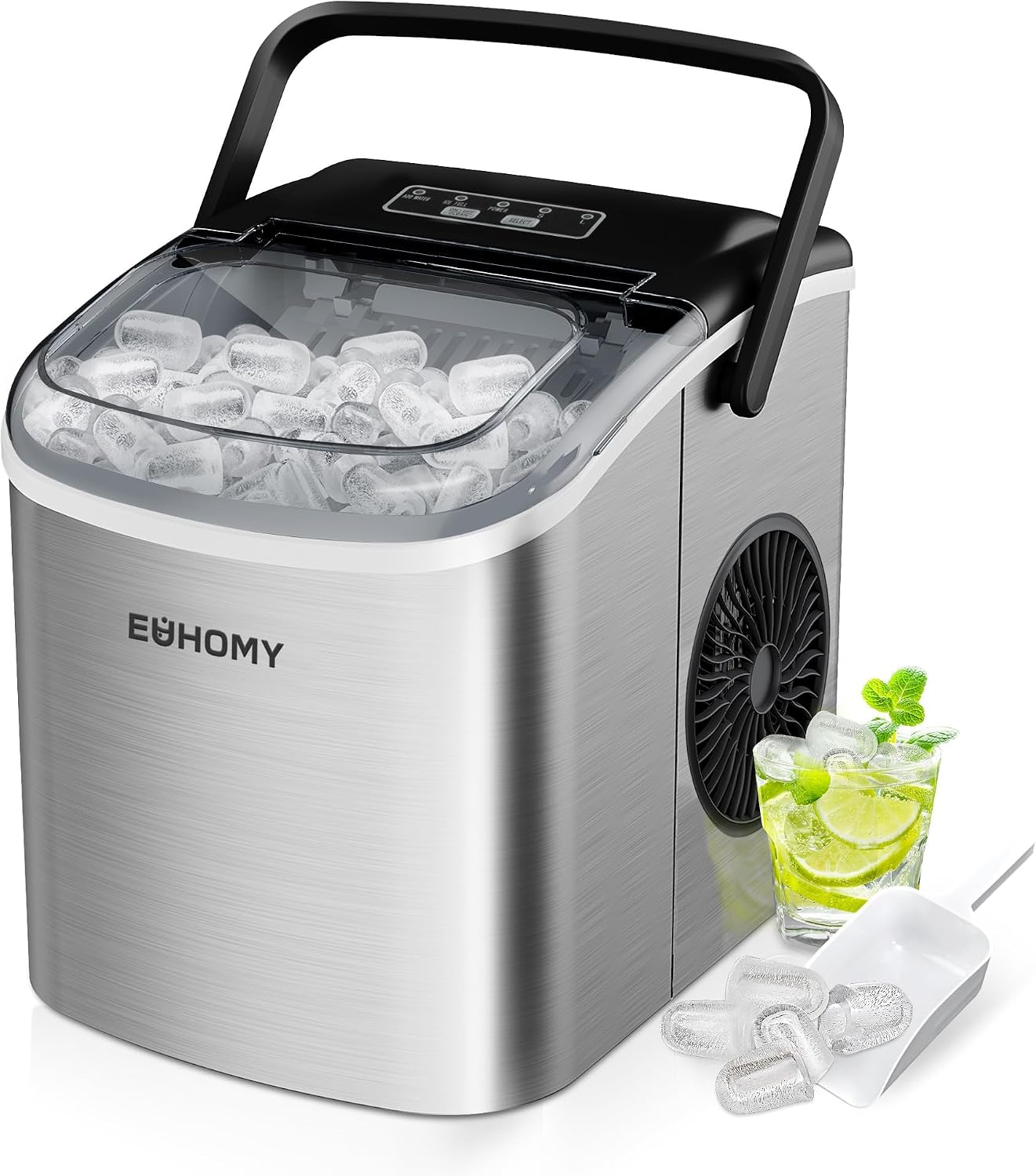 Detalle de EUHOMY Ice Maker Machine Countertop: Compact, Quiet and Self-Cleaning
