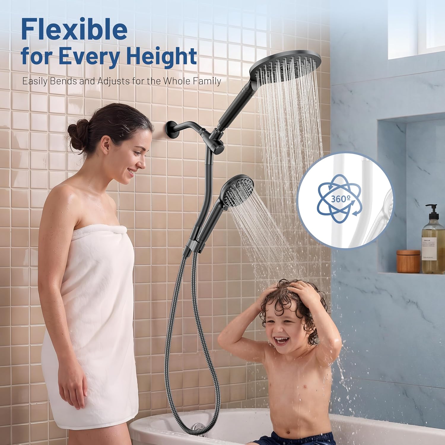 Detalle 2 de MakeFit Dual Filtered Rain Shower Head with Hard Water Filter