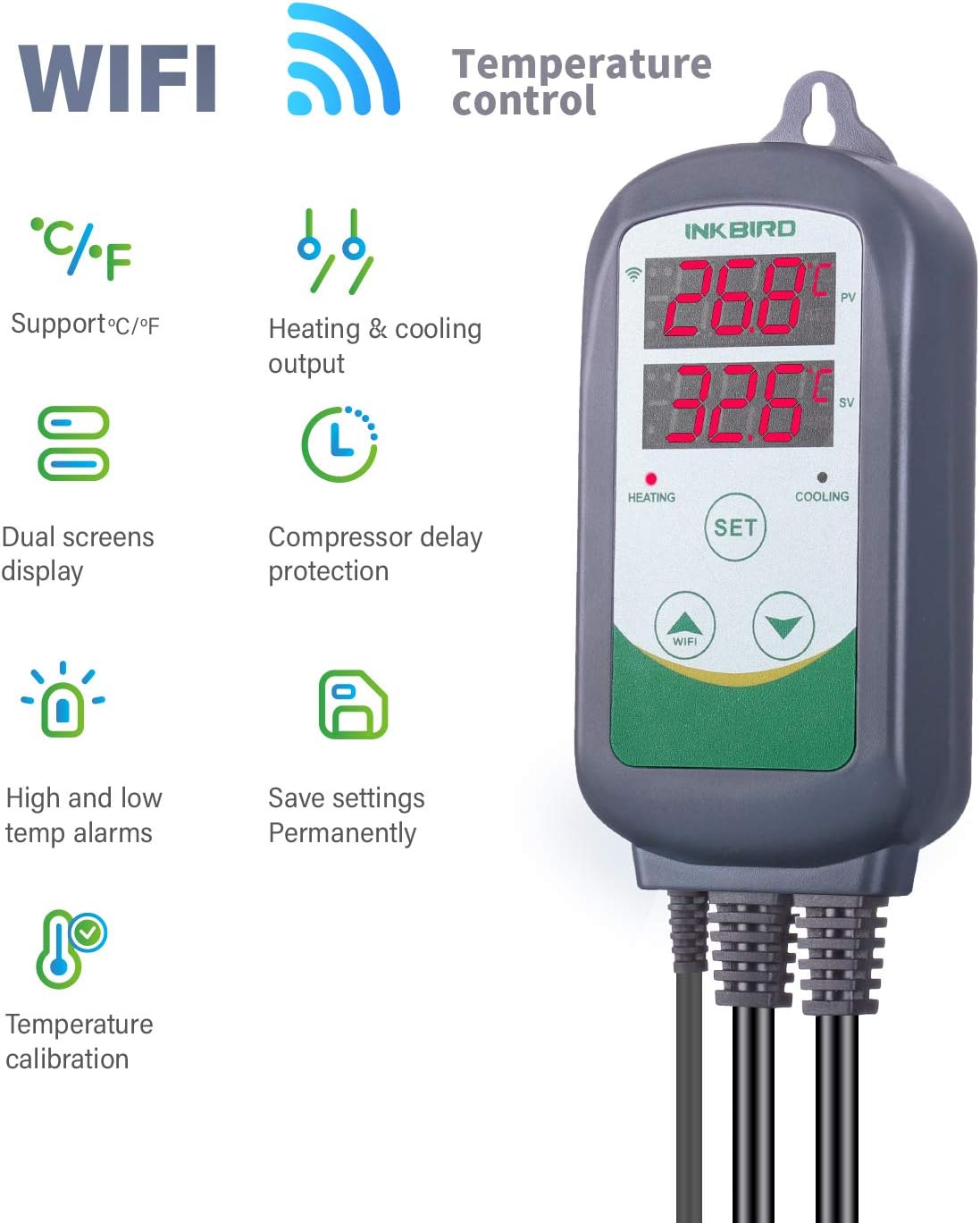 Thumbnail 1 de Inkbird ITC-308-WiFi digital wireless thermostat 0.1°C