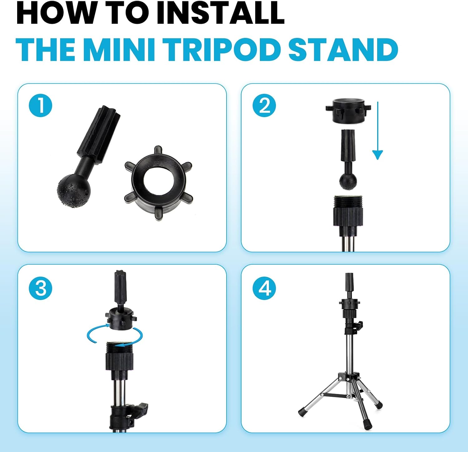Detalle 2 de Neverland B35-3-23-FAN Adjustable Mini Wig Stand Tripod, 36.5–57cm