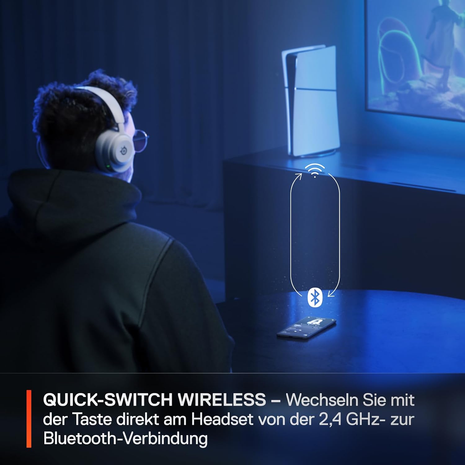 Detalle 2 de SteelSeries Arctis Nova 5 Wireless Gaming-Headset, 60 h