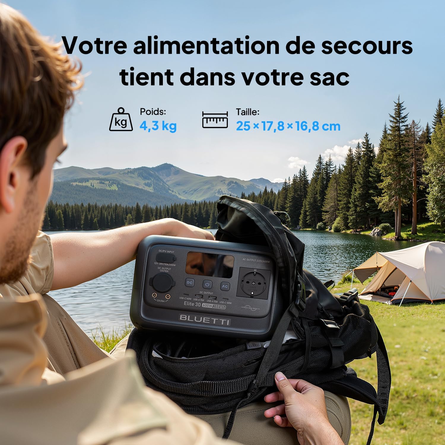 Thumbnail 4 de BLUETTI Elite 30 V2 : générateur électrique portable 288 Wh, 600 W CA et recharge rapide
