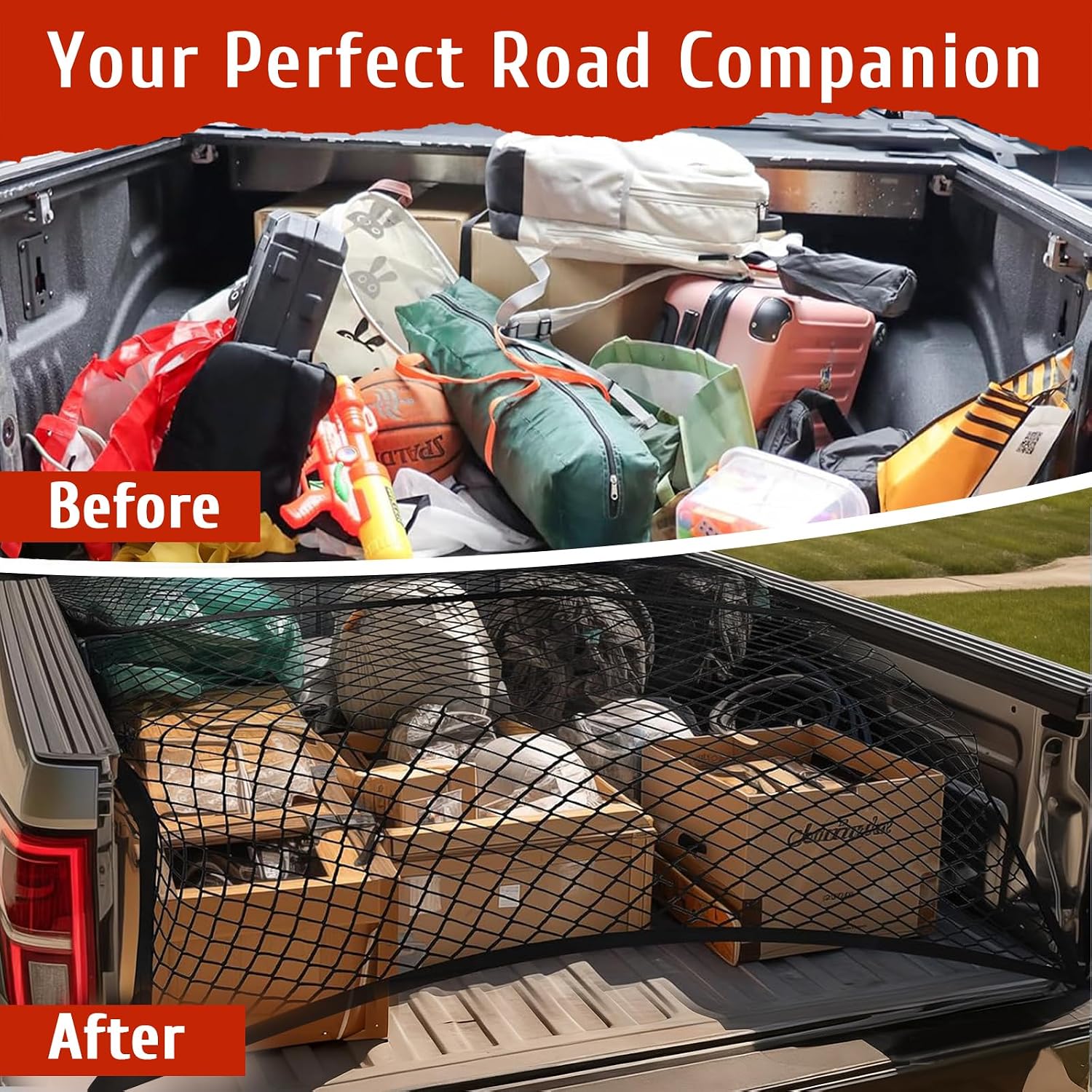 Detalle de Highly Elastic Cargo Net for Truck Beds (4x4 to 7x7) – Universal, Durable & Easy to Use