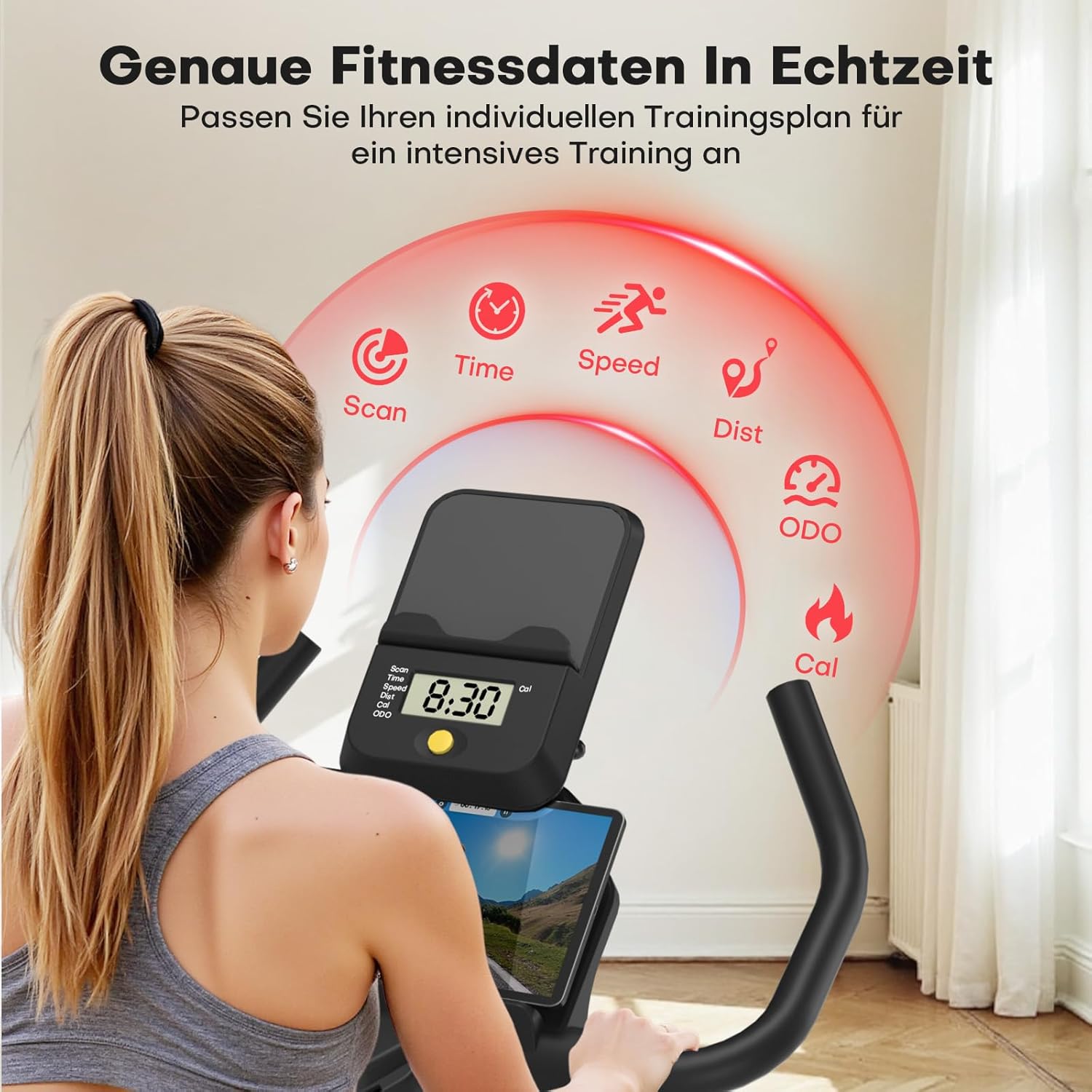 Thumbnail 4 de [UPGRADE] CHAOKE Heimtrainer Fahrrad mit App – leises, ergonomisch einstellbares Ergometer für Zuhause