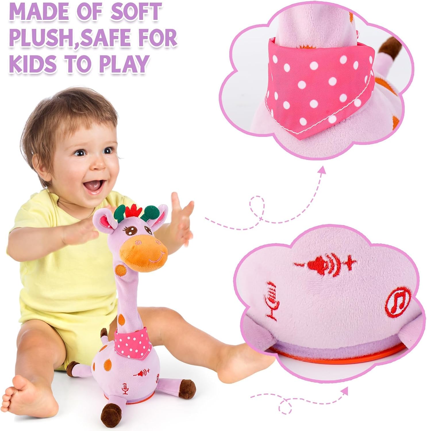 Thumbnail 1 de Singing Dancing Giraffe Toy, Purple – Volume Control, Speech Encouragement for Kids