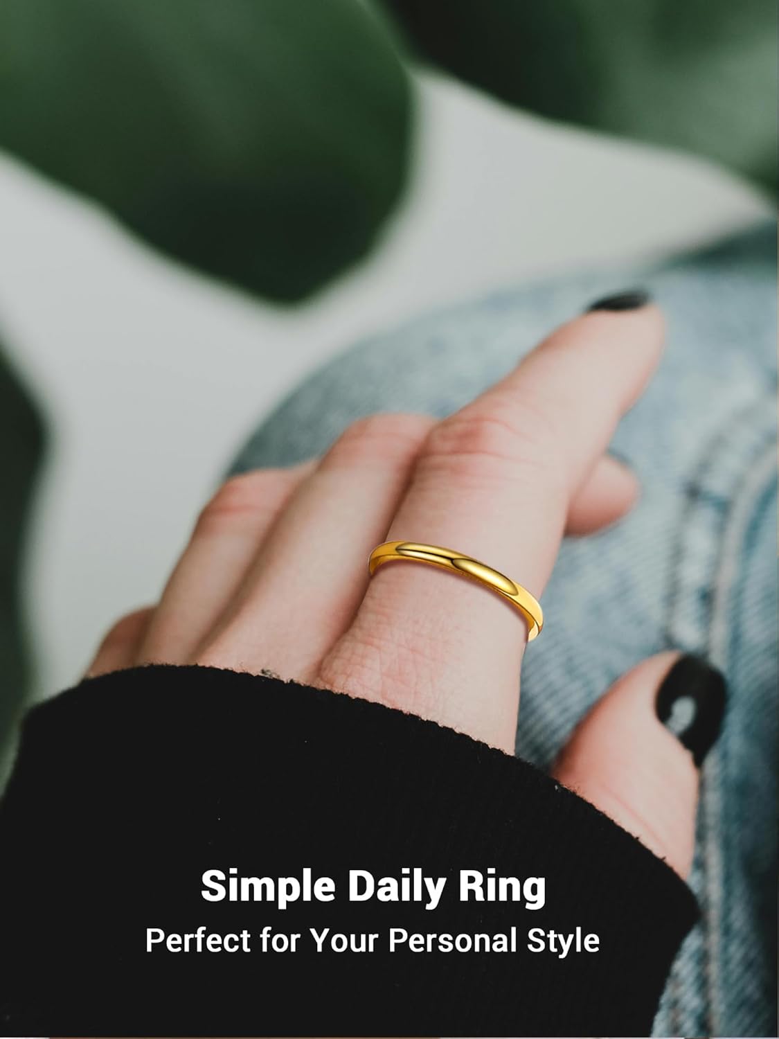 Thumbnail 1 de PROSTEEL Bague simple en acier inoxydable 316L plaqué or jaune 18k pour homme et femme