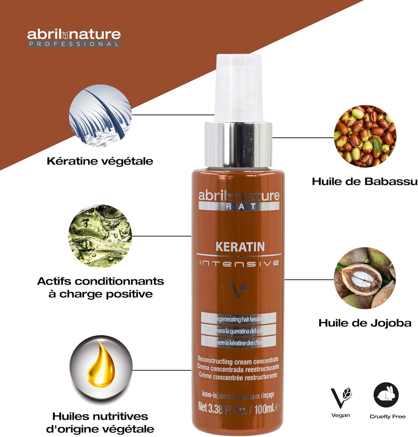 Thumbnail 4 de abril et nature — Set de soins capillaires à la kératine ultra-rapide (shampoing, masque & sérum) pour cheveux abîmés, 550 ml