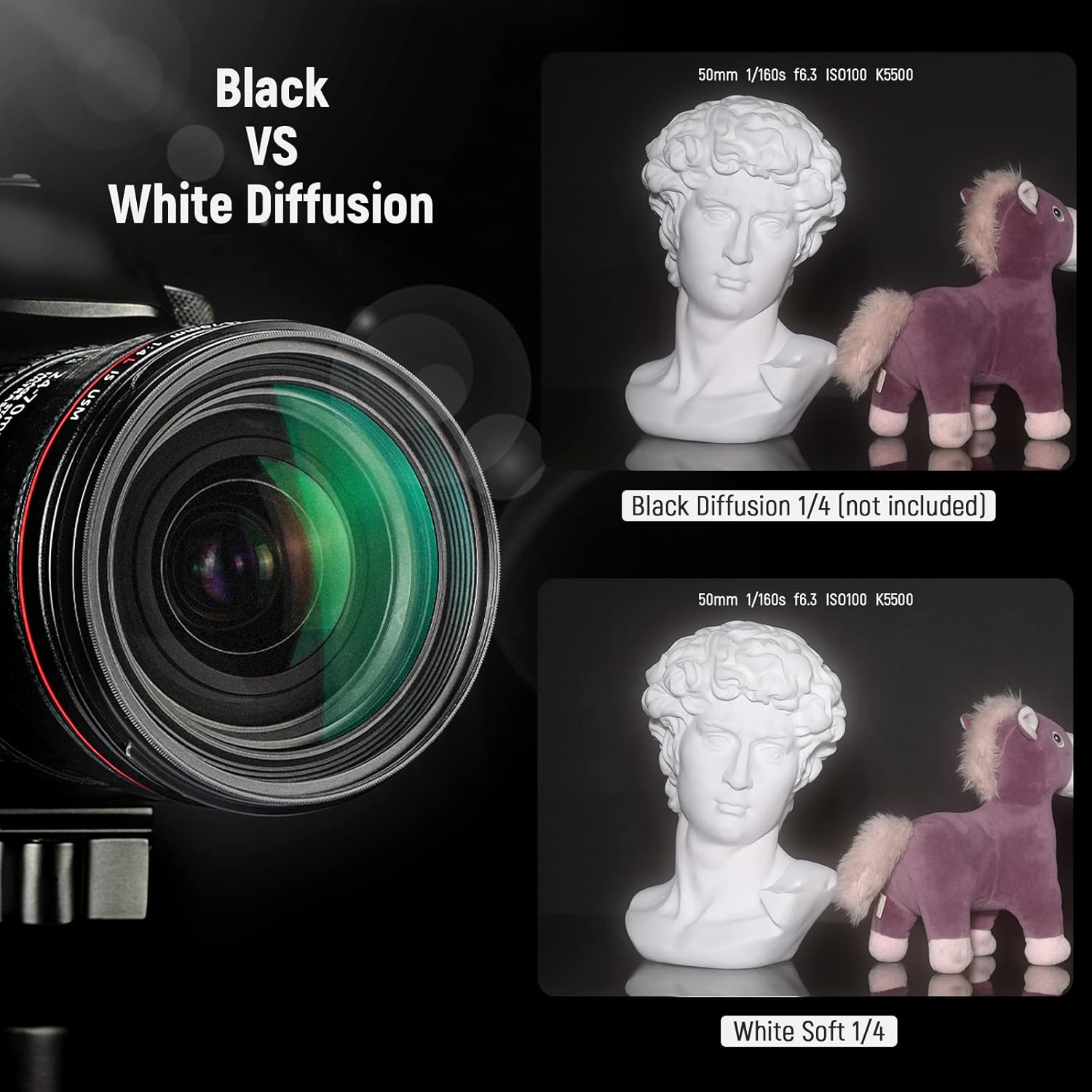 Thumbnail 3 de Neewer 55mm Soft White 1/4 Diffusion Mist Dreamy Filter for Video, Vlog & Portraits (Ultra Slim Nano-Coated)