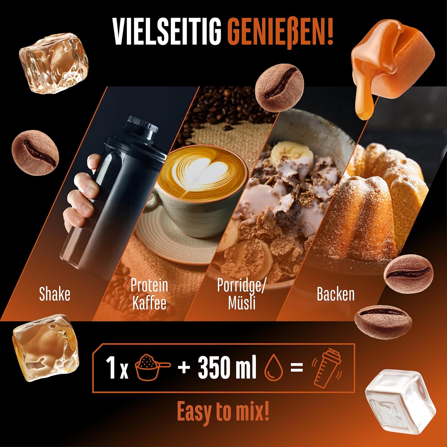 Thumbnail 5 de Wheypresso Protein Coffee Caramel – Proteingetränk mit Whey-Konzentrat & Isolat (908 g)