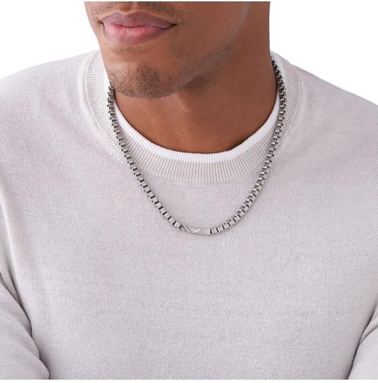 Thumbnail 2 de Emporio Armani Collier pour homme en acier inoxydable avec fermoir à mousqueton