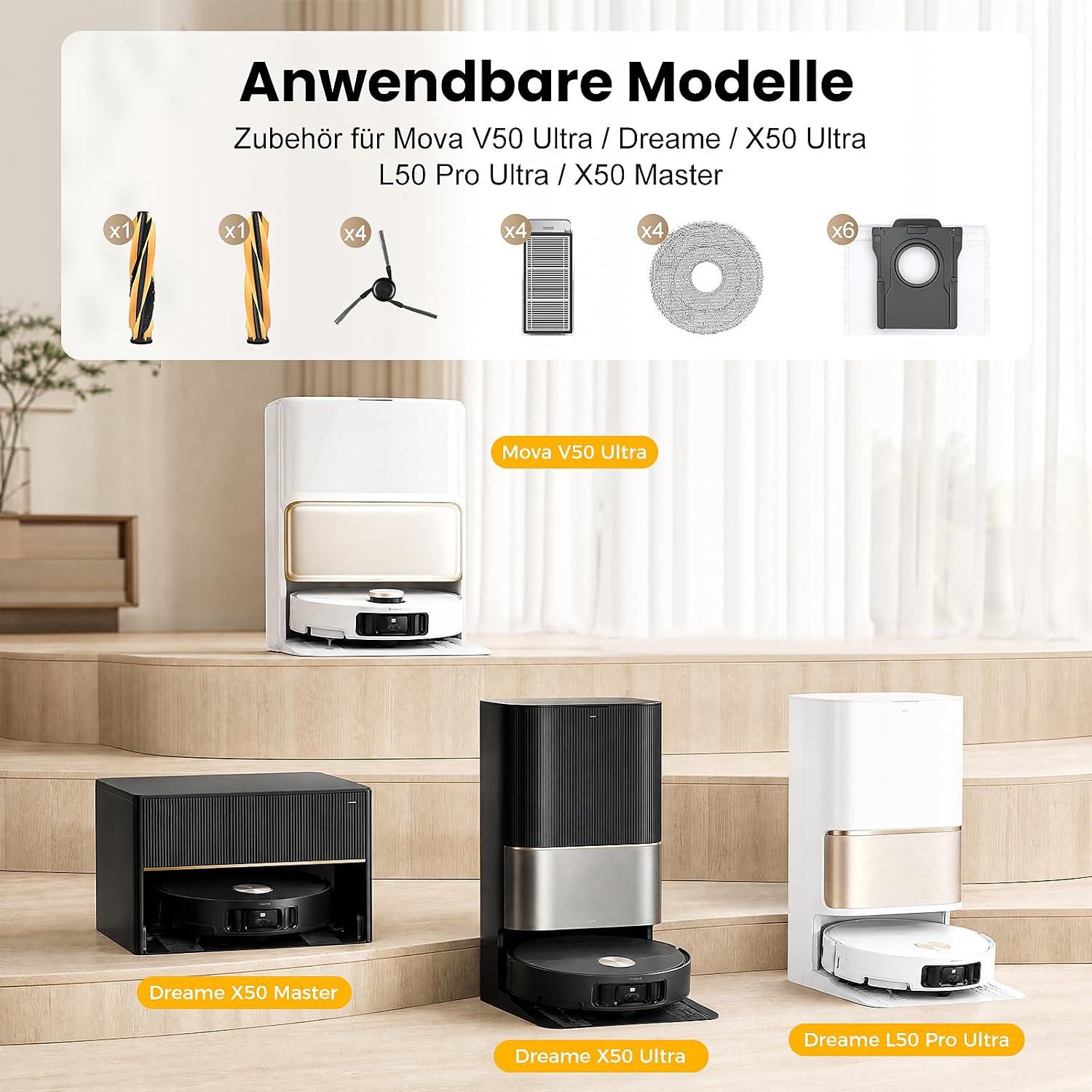 Detalle 2 de Fenkabs V50 Ultra accessoireset, 22-delig met HEPA-filters en dweilpads