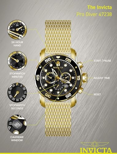 Thumbnail 3 de Invicta Pro Diver 47238, montre homme à quartz en acier inoxydable, 48 mm