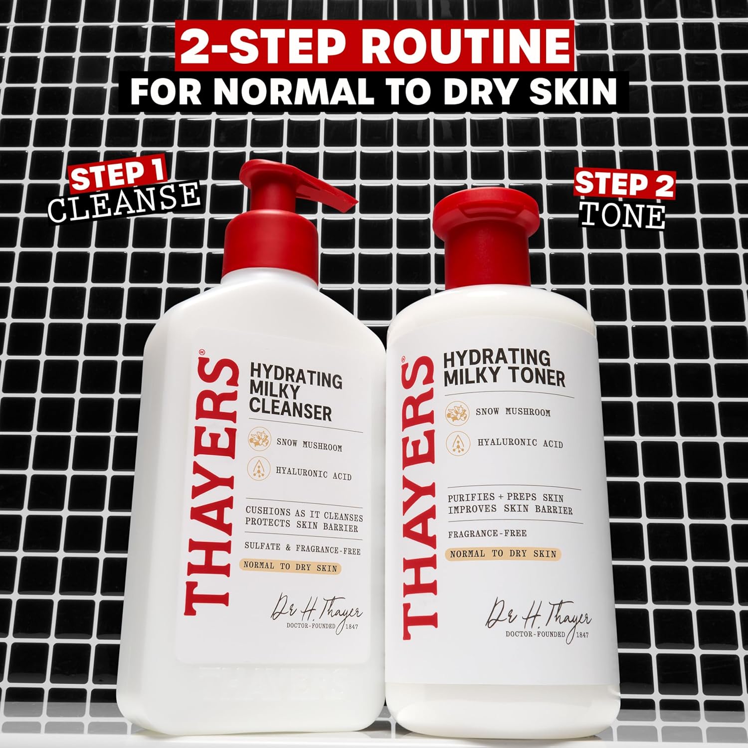 Detalle de Thayers Milky Hydrating Face Cleanser with Snow Mushroom and Hyaluronic Acid (8 fl oz) for Dry, Sensitive Skin