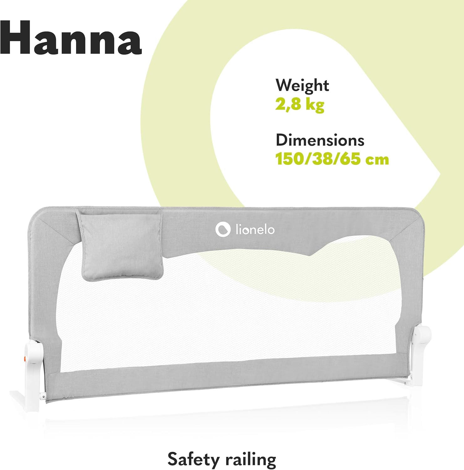 Thumbnail 1 de LIONELO Bed Rail Guard Hanna 150L x 66H cm: Extra-Tall Universal Safety Barrier