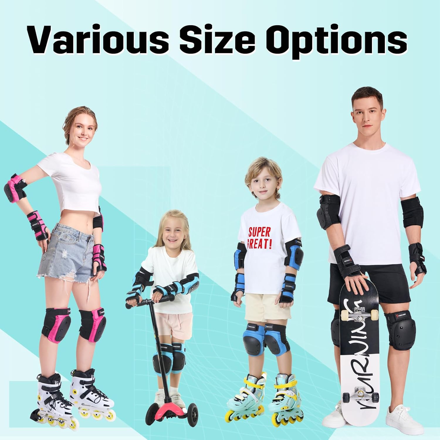 Thumbnail 1 de Forzueby 6-in-1 Knee, Elbow, and Wrist Guard Protective Gear Set
