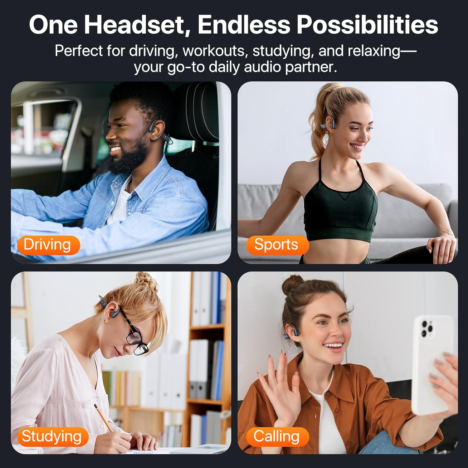 Thumbnail 6 de Bayhanc Bone Conduction Headphones: Open-Ear Wireless Earphones with 16mm Drivers