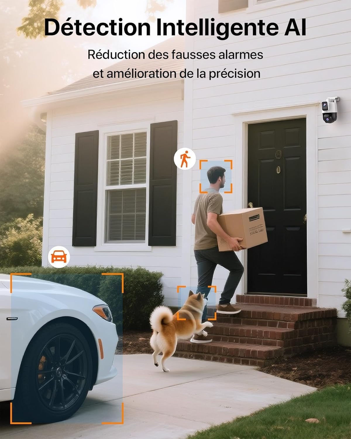 Thumbnail 4 de Tenda CH9 Caméra de surveillance WiFi extérieure double objectif 2K+2K, PTZ 360° et vision nocturne couleur