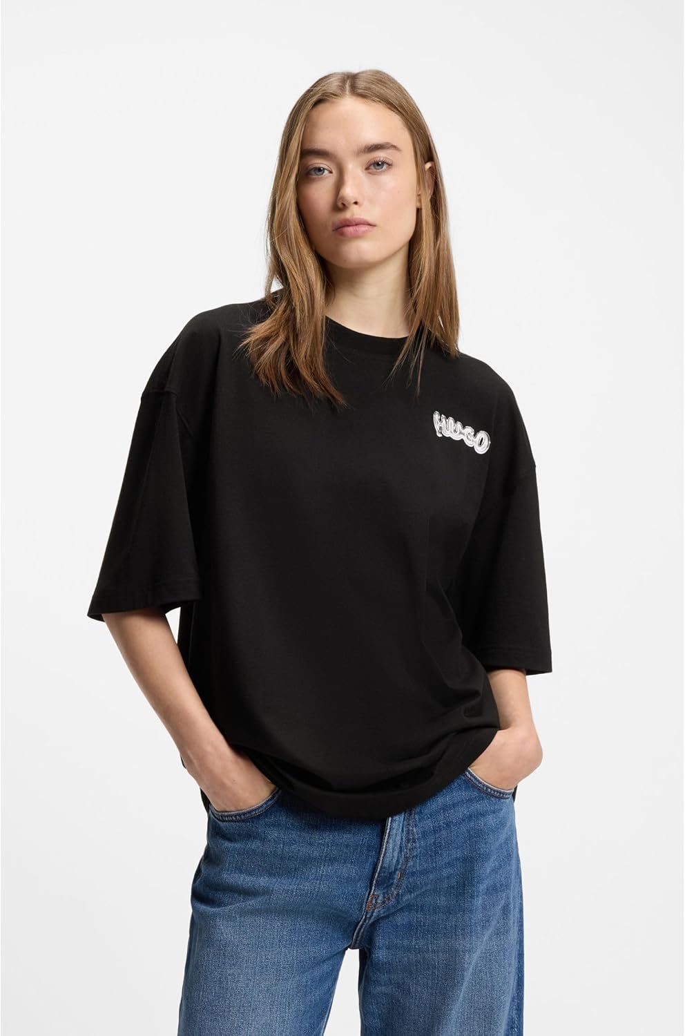 Detalle de HUGO Herren Nyrotee T-Shirt aus 100 % Baumwolle