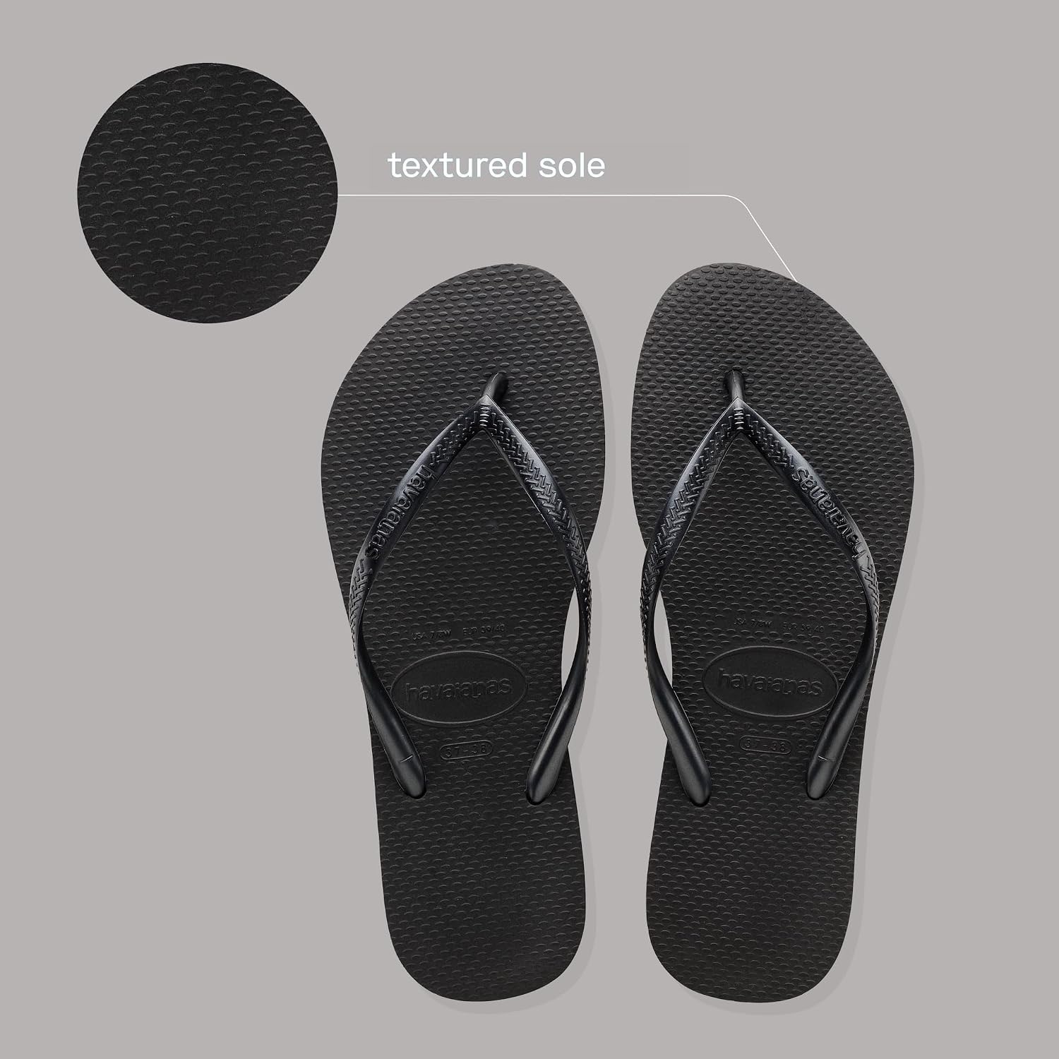 Detalle de Havaianas Slim for Women: Stylish, Durable Flip-Flops with Textured Grip
