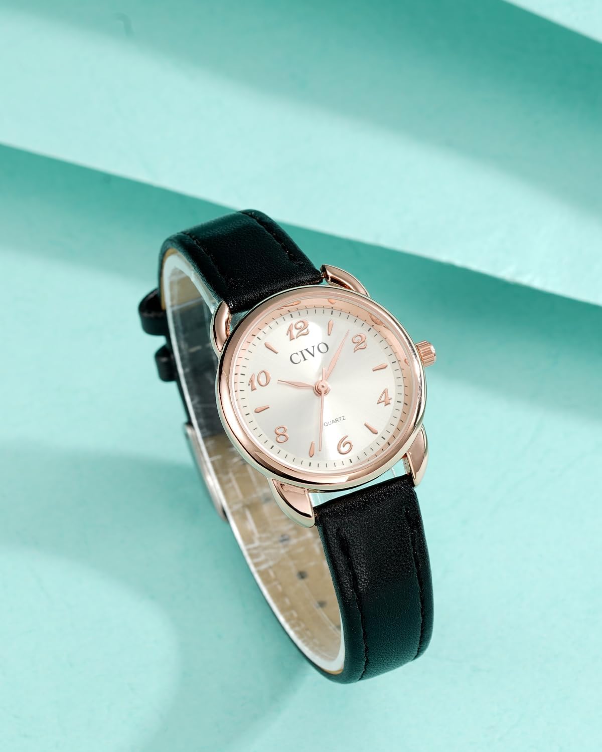 Thumbnail 6 de CIVO Klein Damenarmbanduhr mit Lederarmband – ultradünn, analog, 3ATM wasserdicht