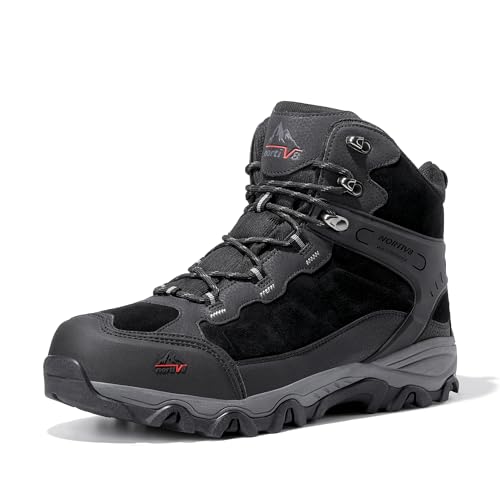 Detalle de NORTIV 8 Men's Waterproof Lightweight Walking Boots — Black, Size 9