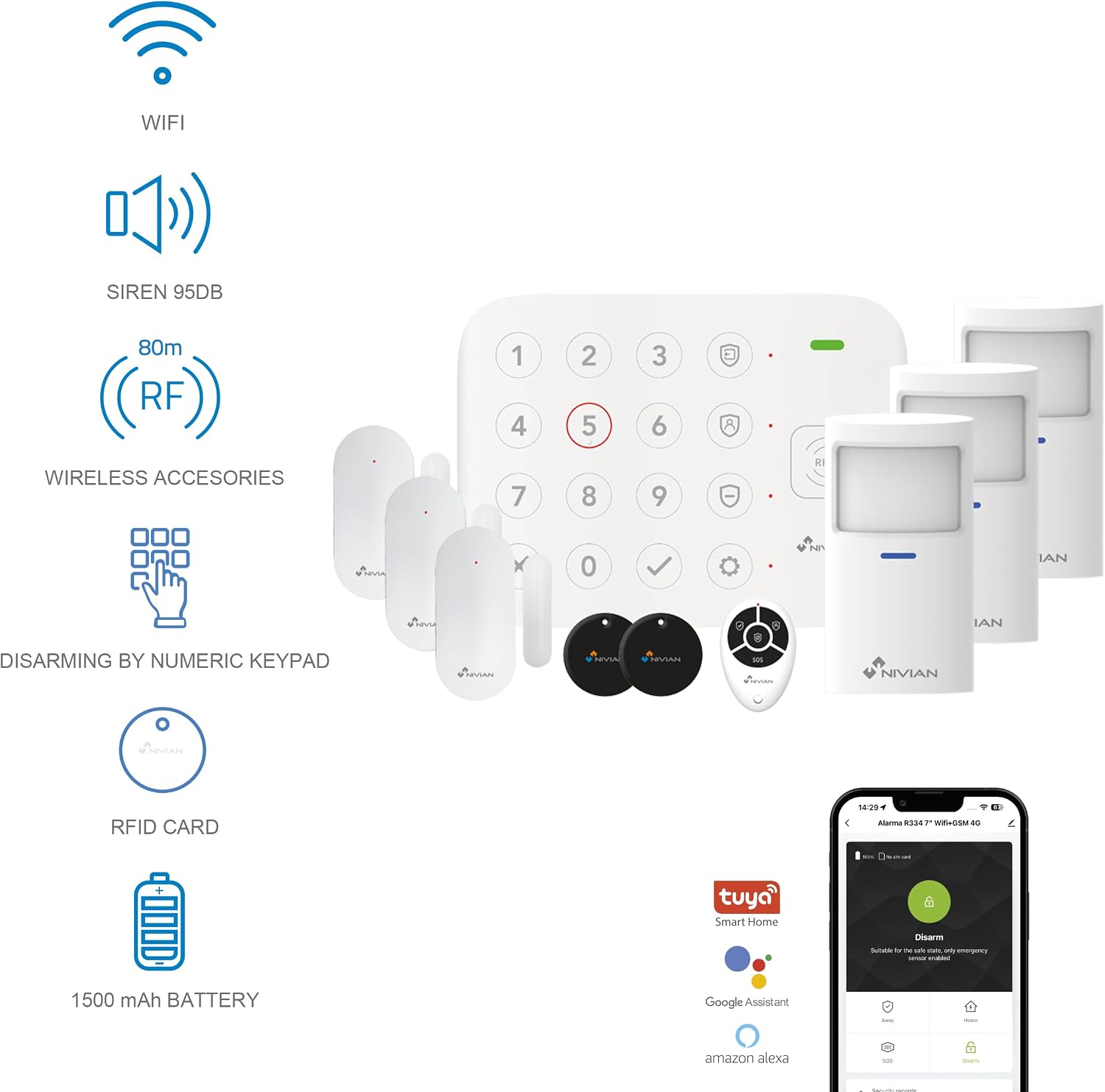 Detalle 2 de NIVIAN Nivian sistema allarme WiFi 100 m