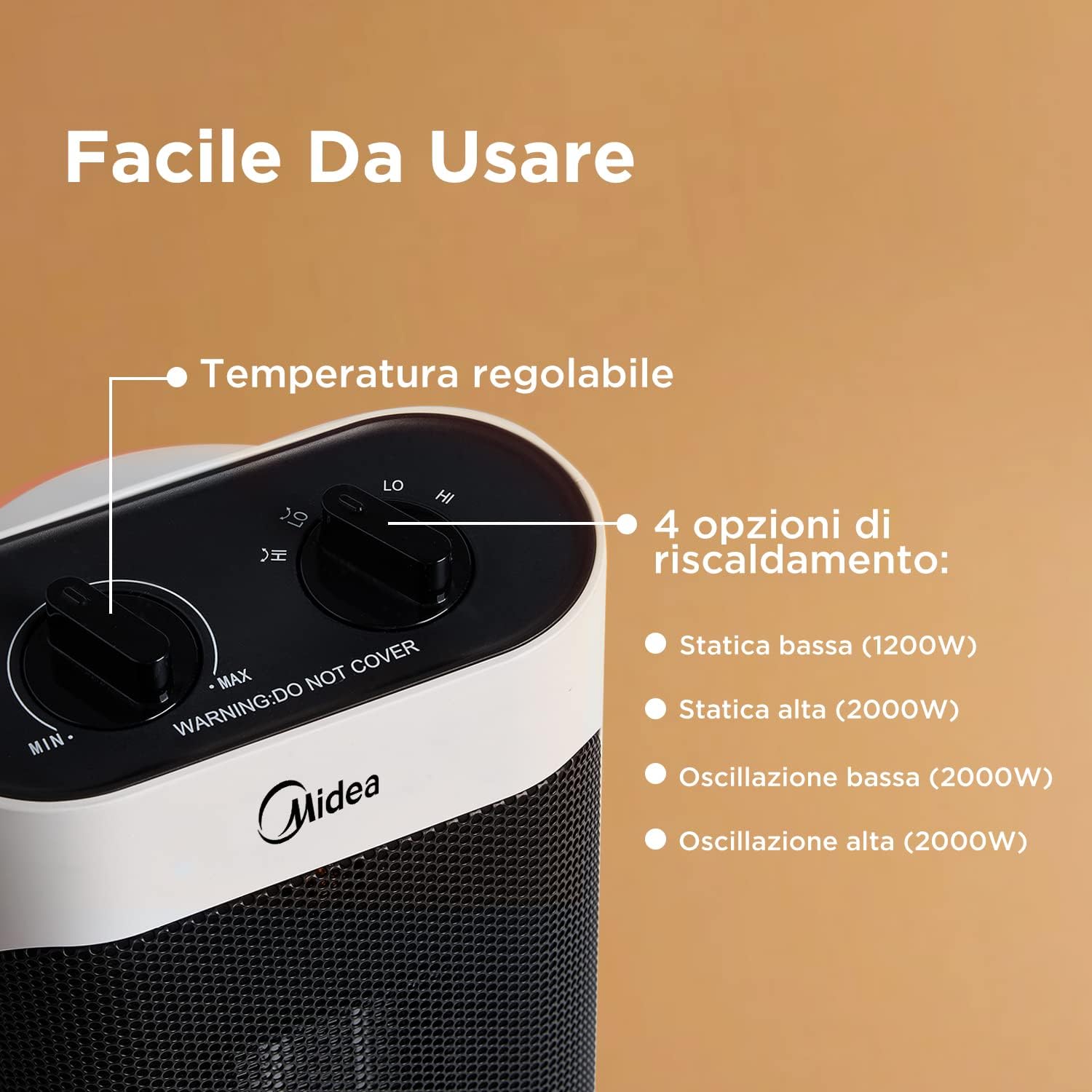 Thumbnail 6 de Midea NTH20-19JE Stufetta 2000W per casa 📢