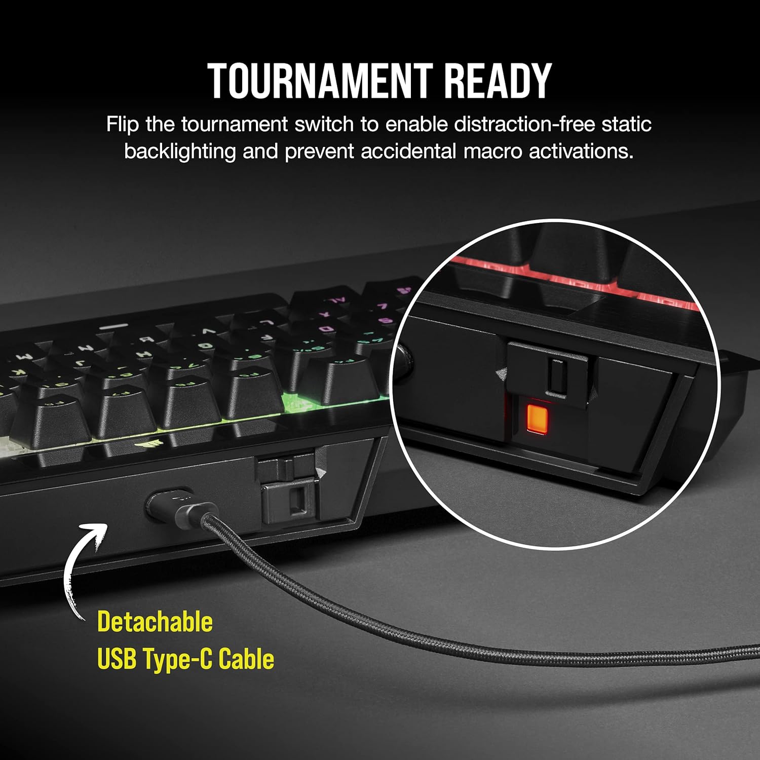 Thumbnail 2 de Corsair K70 RGB TKL Champion Series Optical-Mechanical Keyboard (UK Layout)