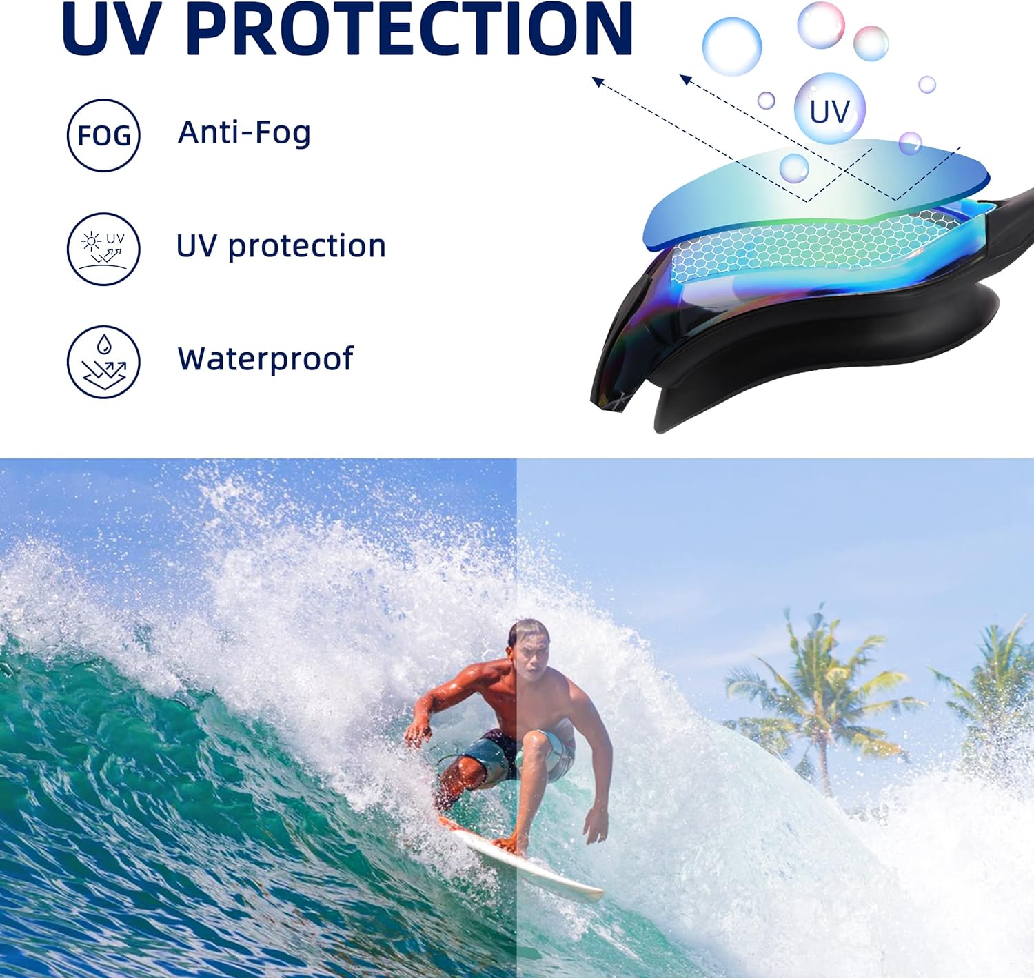 Detalle 1 de KCDMBUE Swim Goggles 2 Pack
