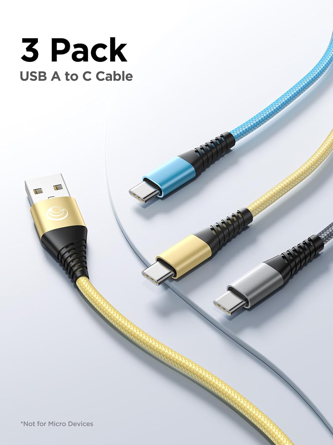 Detalle de Aioneus Aioneus-EC-CC10FT3PACK USB-C Cable 3-Pack, 10 ft, Braided