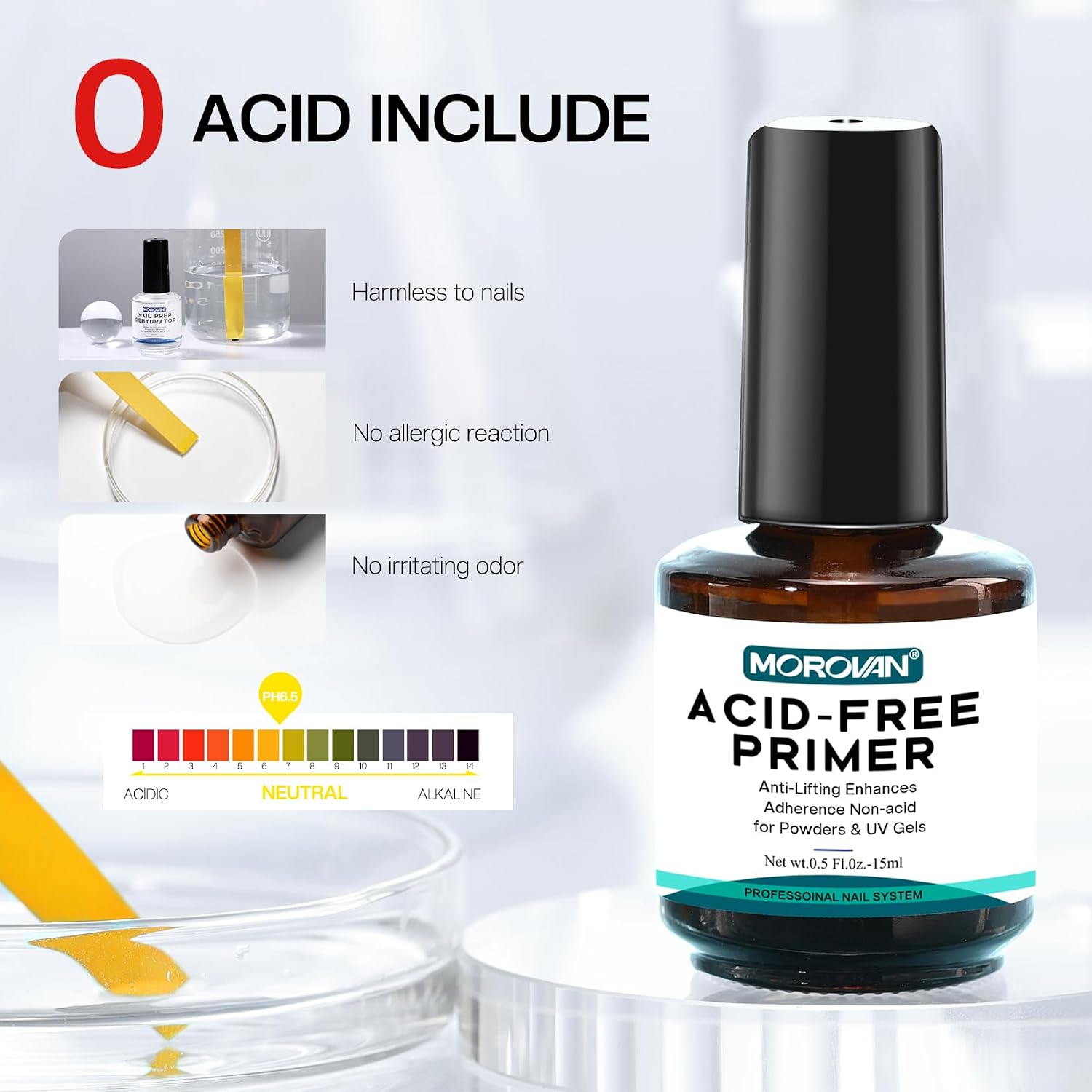 Detalle 2 de Morovan Professional Natural Nail Prep Non-Acid Primer ๐