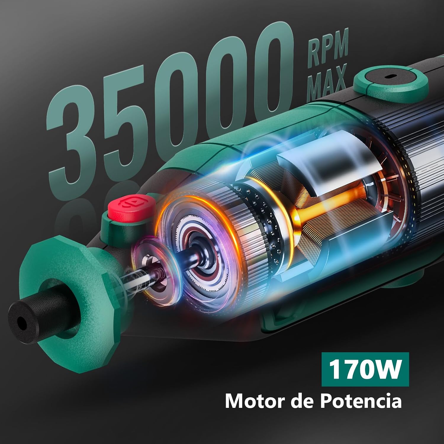Detalle 2 de HYCHIKA 170W Herramienta rotativa 173 piezas