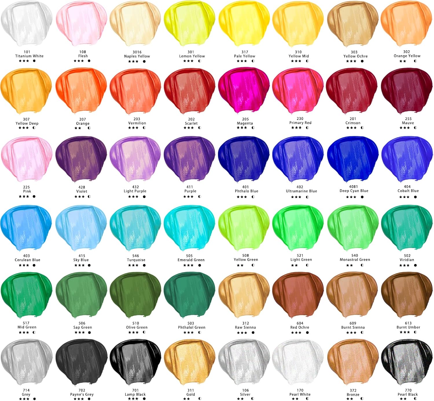 Thumbnail 1 de Artecho Acrylfarben Set mit 48 Farben à 59 ml und 10-teiligem Pinsel-Set