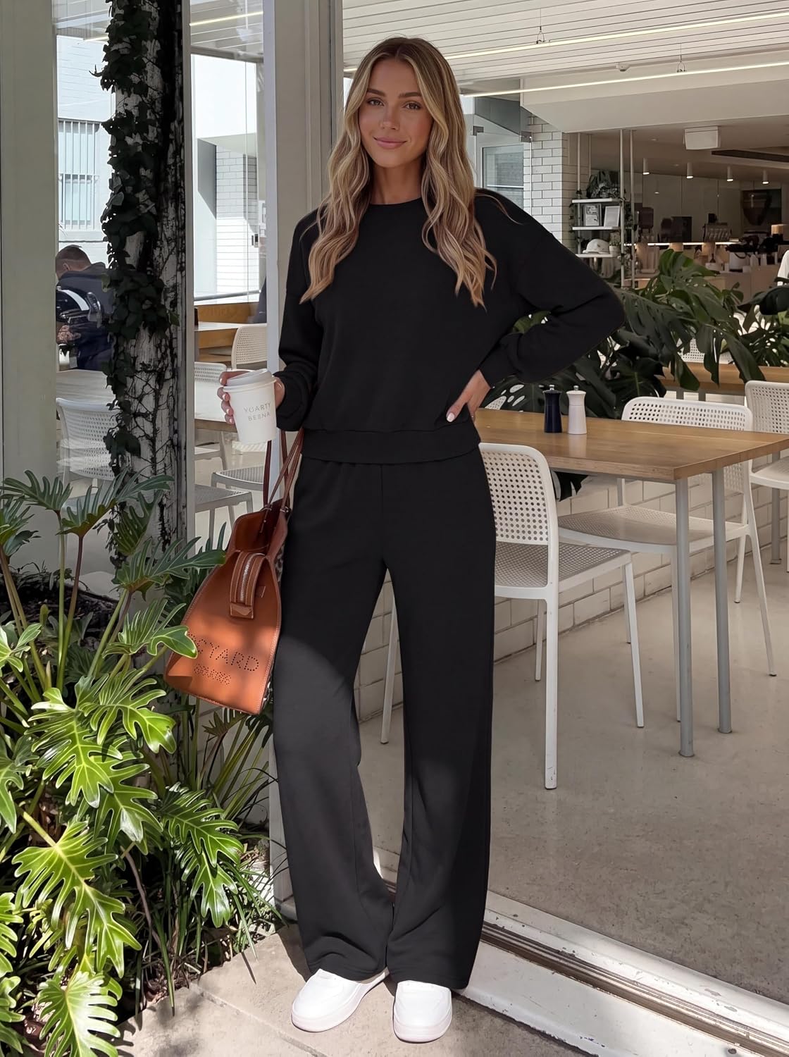 Thumbnail 1 de PRETTYGARDEN Women's Two-Piece Lounge Set with Fleece Interior and Wide-Leg Pants