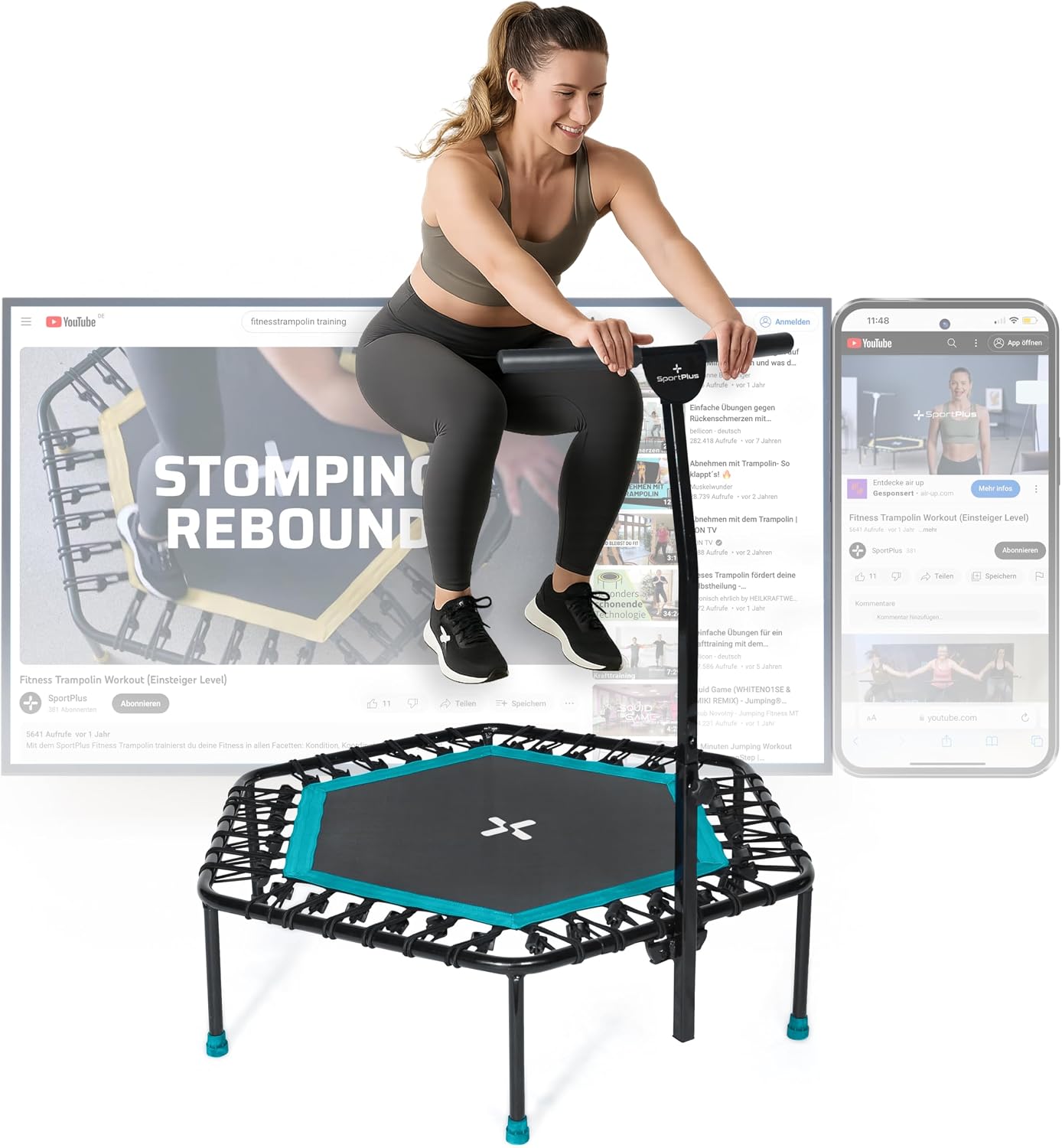 Detalle de SportPlus Fitness-Trampolin 130 kg đ