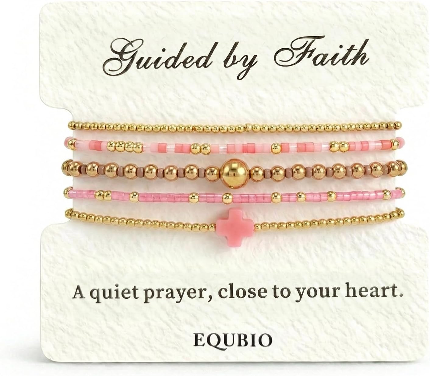 Detalle de EQUBIO Cross Bracelet Stack, 14K Gold-Plated