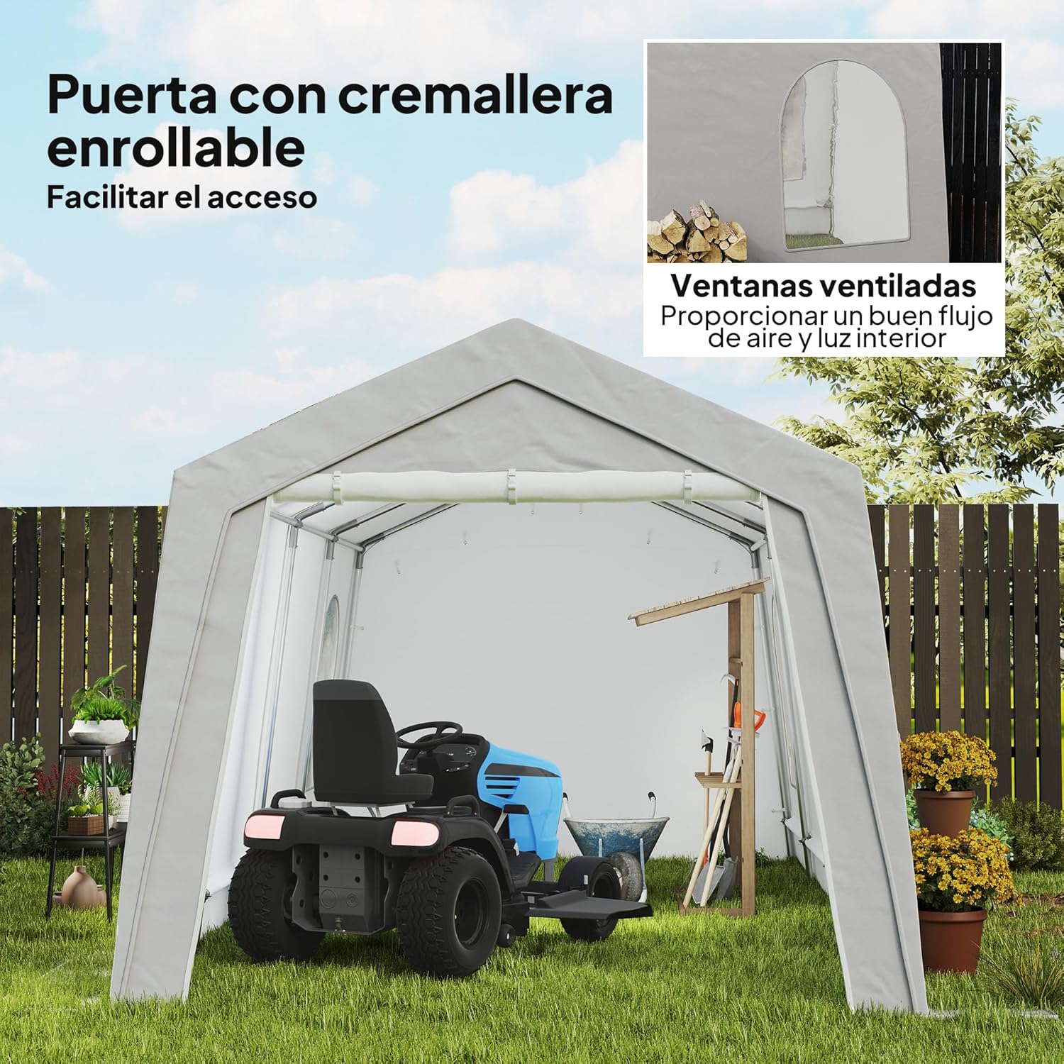 Thumbnail 5 de Outsunny Cobertizo Jardín Exterior 300x597x257 cm