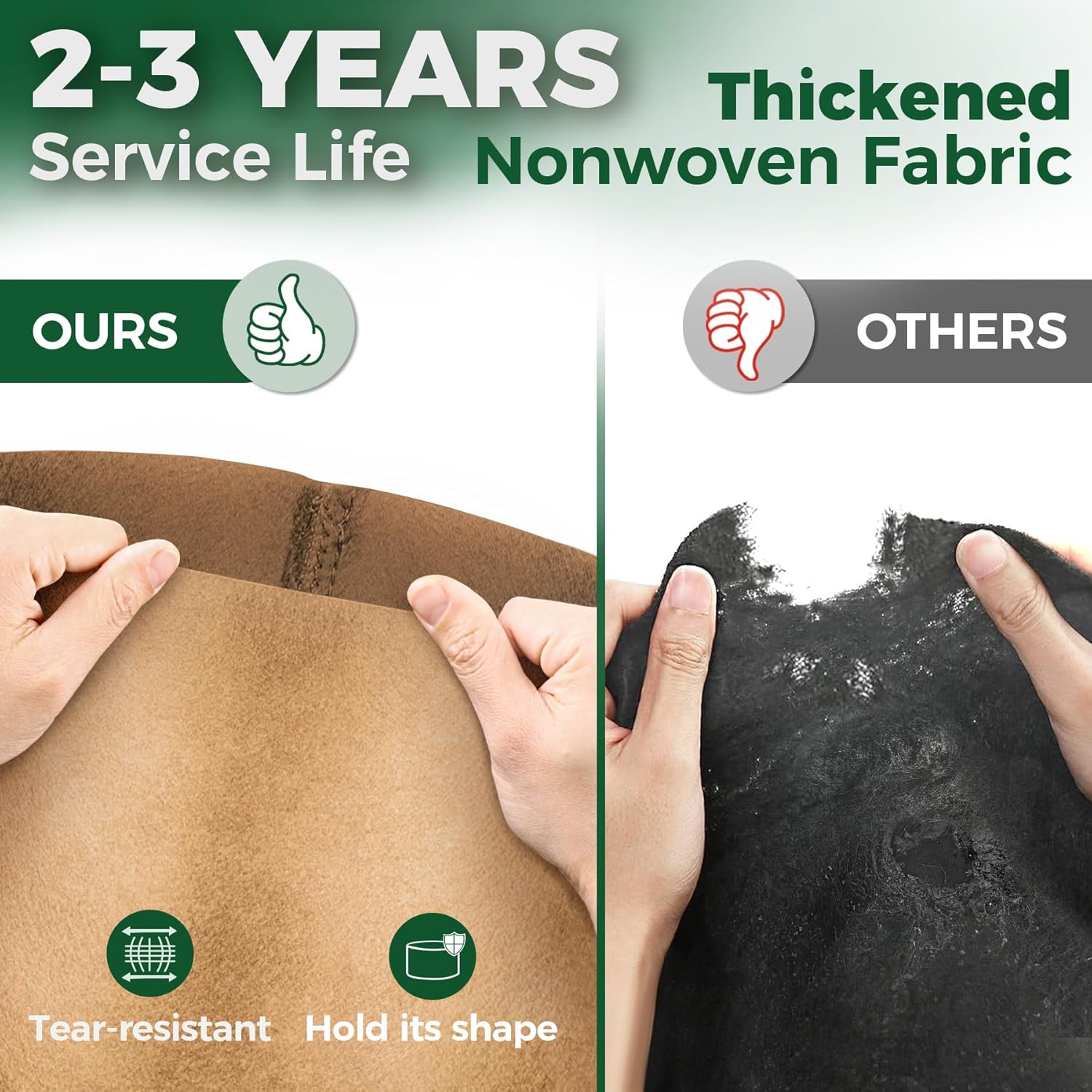 Thumbnail 1 de T4U 5-Pack 7 Gallon Fabric Grow Bags with Handles (Heavy Duty Smart Pots)