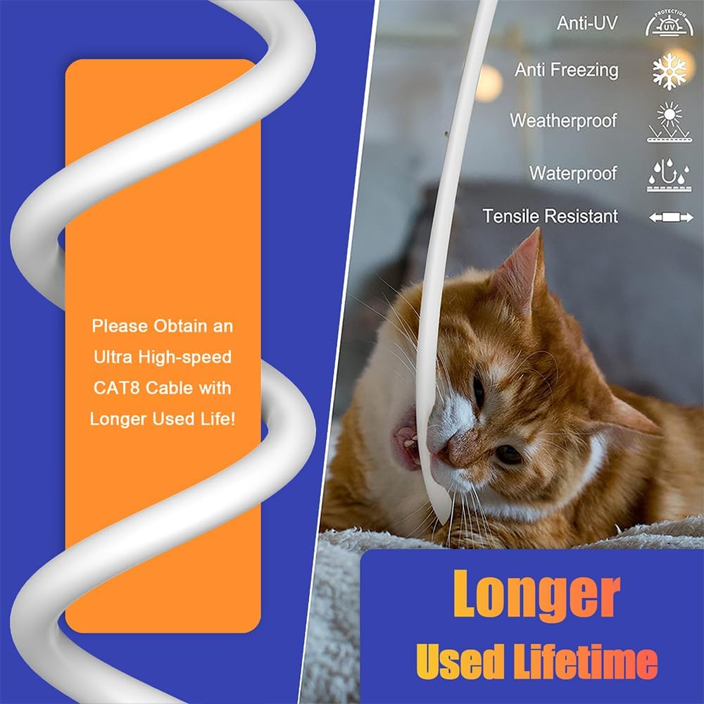 Thumbnail 3 de MEIPEK Cat 8 Ethernetkabel 5m – Hochgeschwindigkeits Netzwerkkabel mit S/FTP-Schirmung
