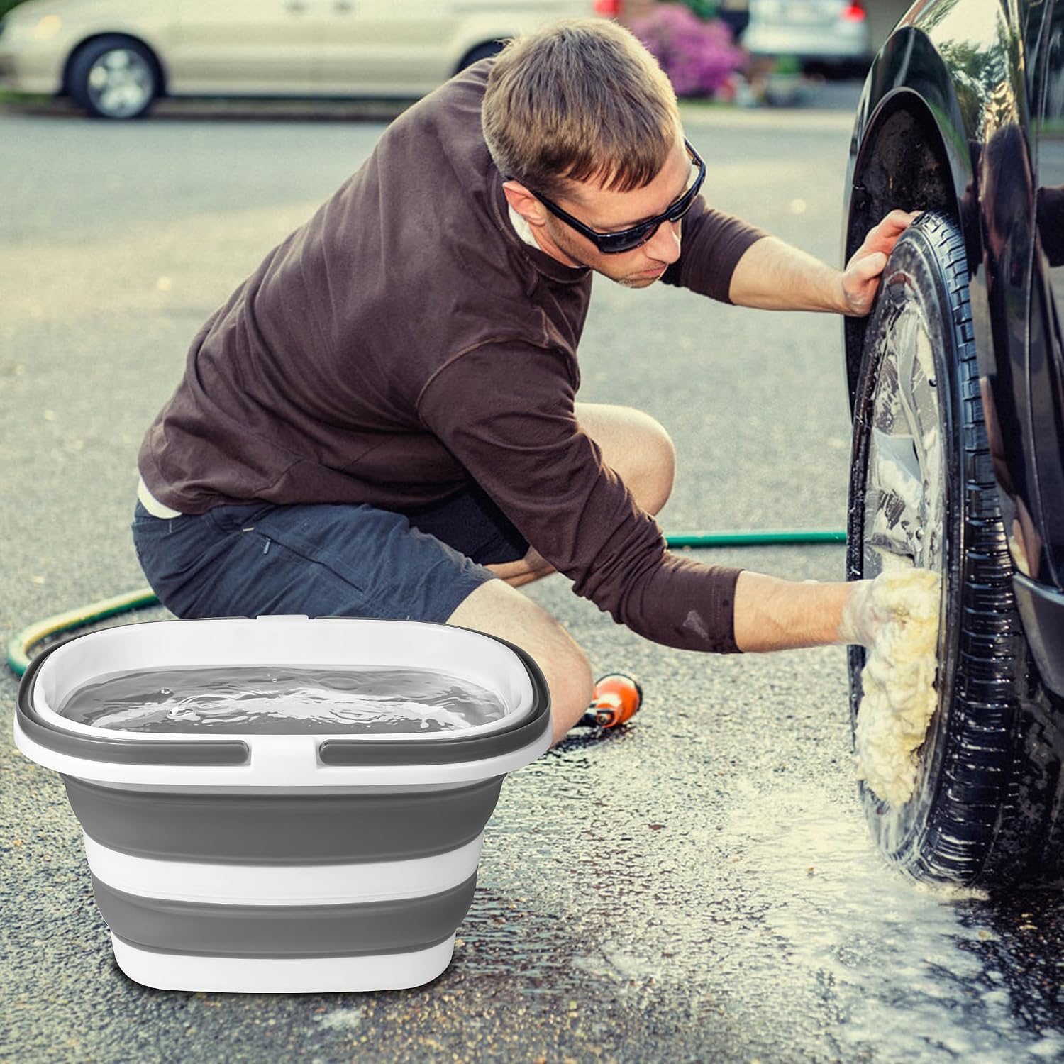 Thumbnail 6 de Large Collapsible Mop Bucket, 16L/4.2 Gallon – BPA-Free, 20% Thicker & Stronger with Easy Grip Handles