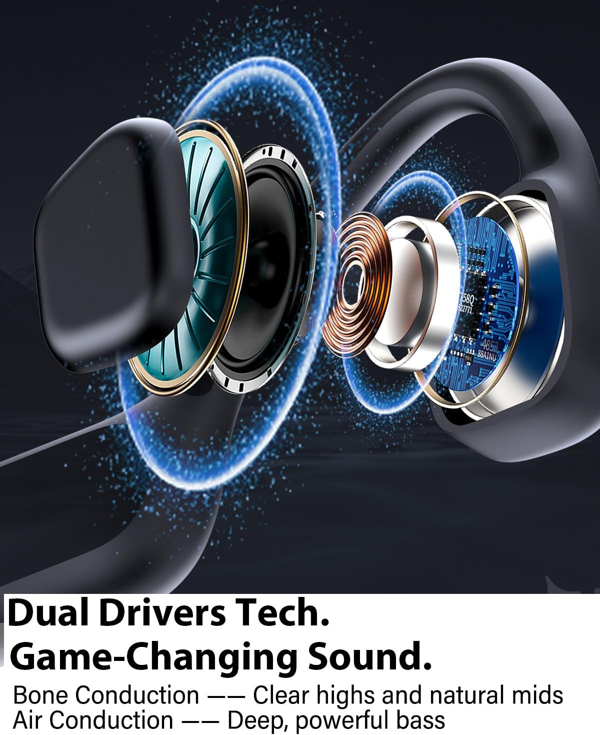 Thumbnail 3 de ZOVIMAX Bone Conduction Headphones with MP3 Mode and 8GB Memory