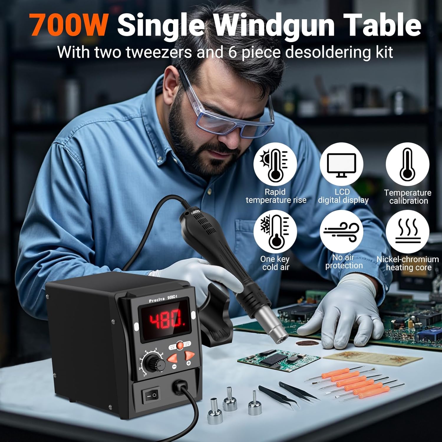 Thumbnail 5 de Preciva 959D-I Stazione dissaldante digitale 700W 🔧