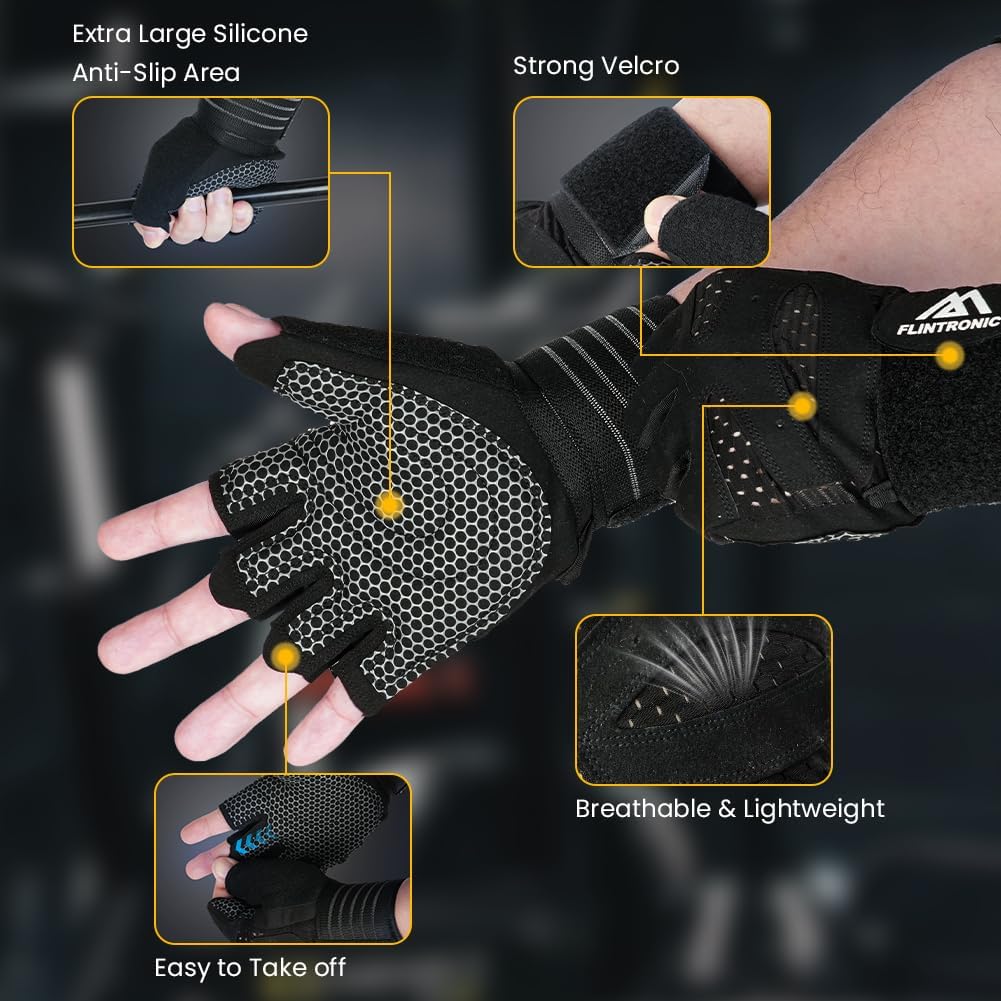 Thumbnail 6 de Gants de Gym Flintronic – Gants de Musculation avec Support de Poignet, Anti-Choc et Anti-Dérapage
