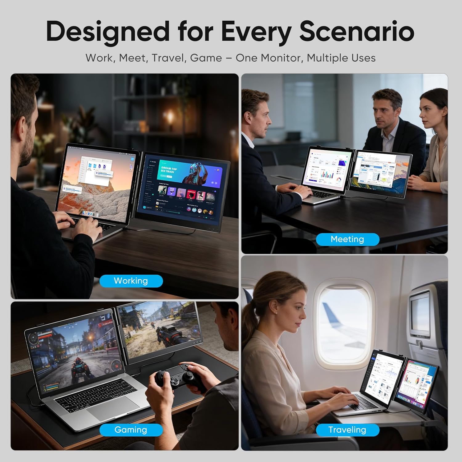 Thumbnail 6 de VueForge Laptop Screen Extender 14" FHD Dual Screen Monitor (USB-C/HDMI)