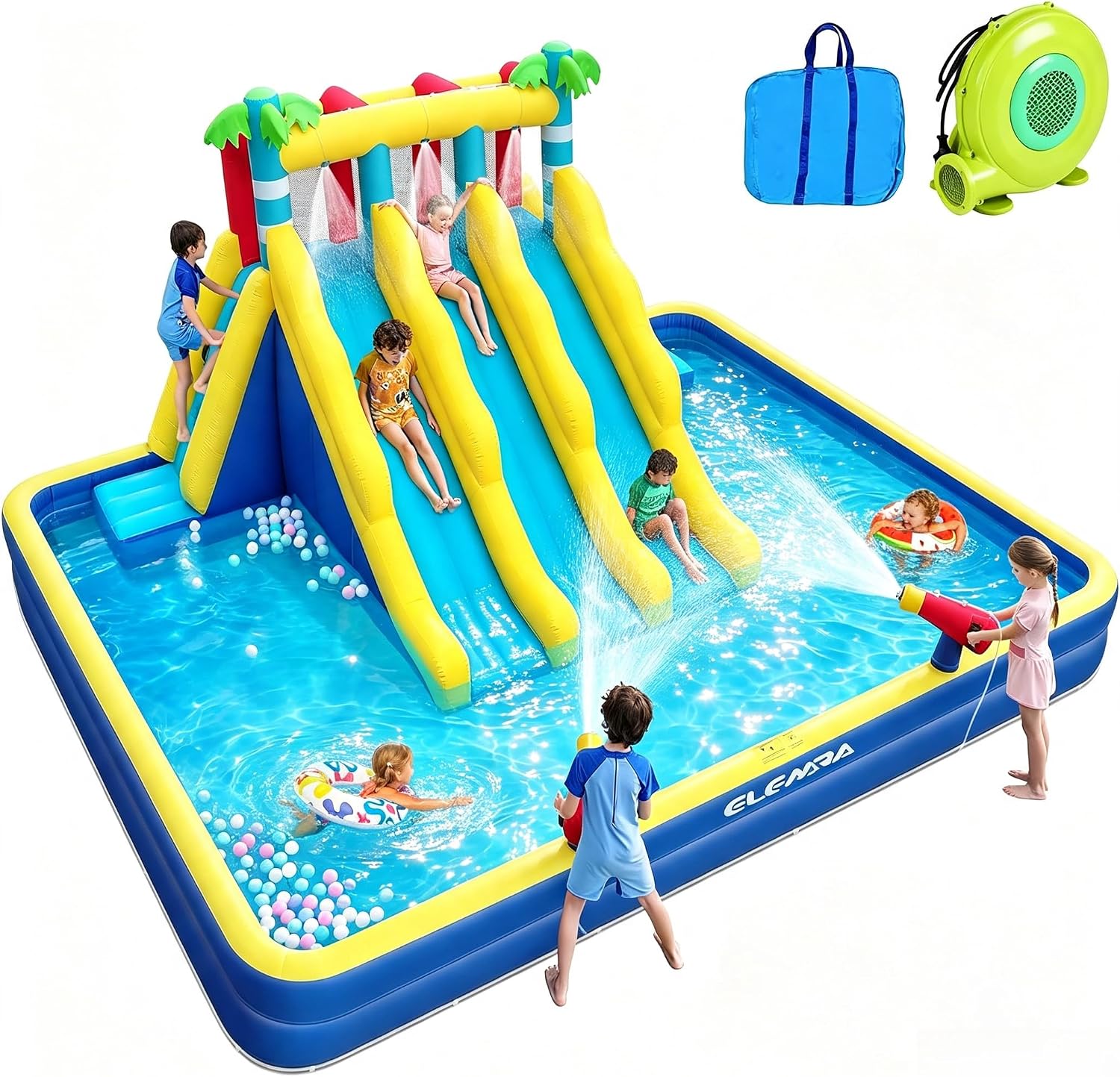 Detalle de ELEMARA Inflatable Water Slide 3 Slides